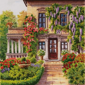 Набор для вышивания PANNA "Живая картина" (арт. ЖК-2167) "Дом с палисадником"